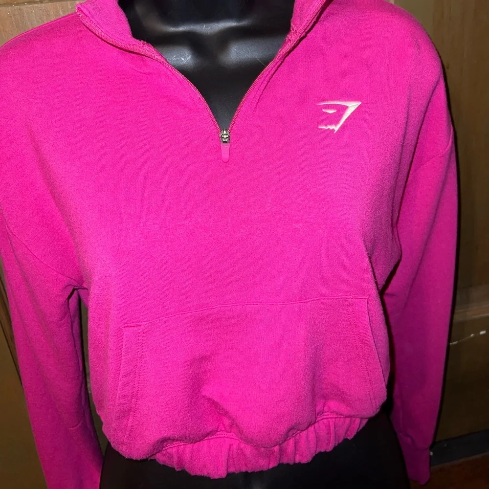 Gymshark Dragon Pink Workout Training Pippa Cropped Quarter-Zip Pullover Size XS - Picture 6 of 12